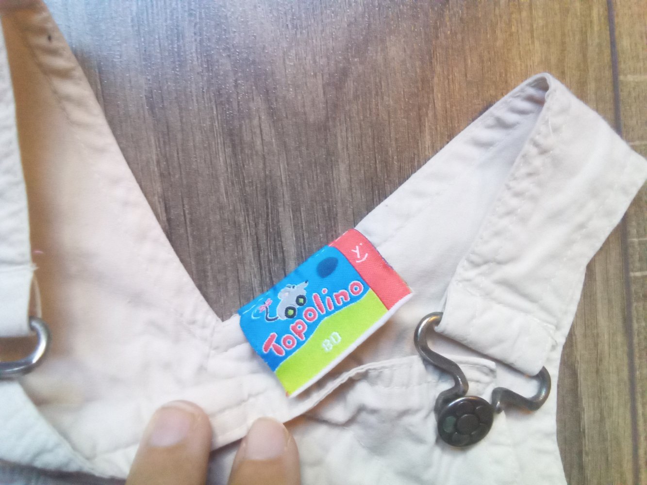 Latzkleid beige 8 topolino 100% Baumwolle