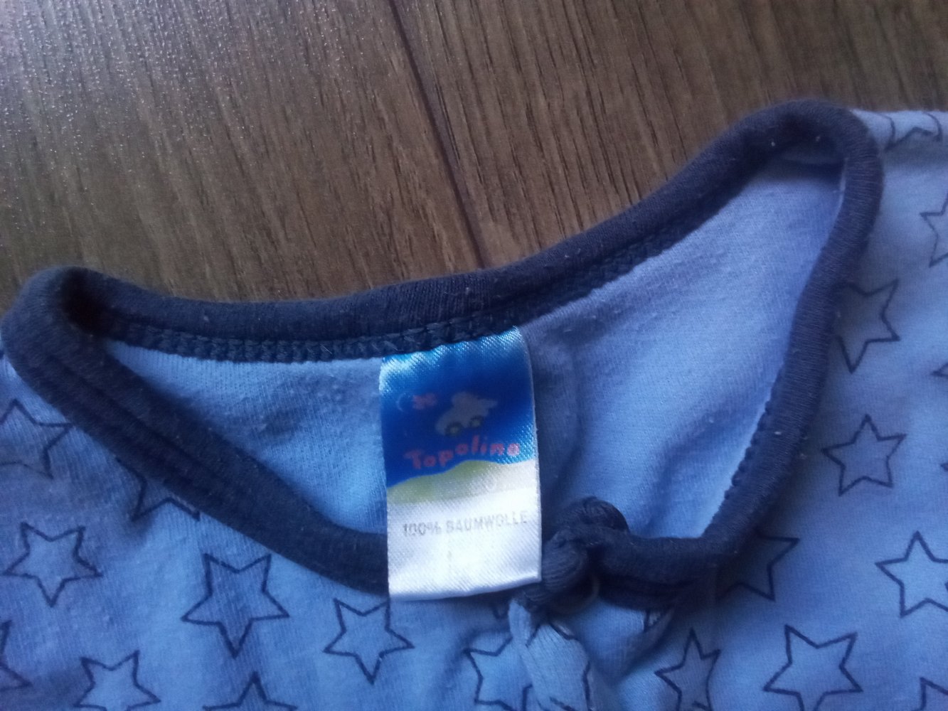 Schlafanzug Einteiler hellblau 74/80 topolino 100% Baumwolle