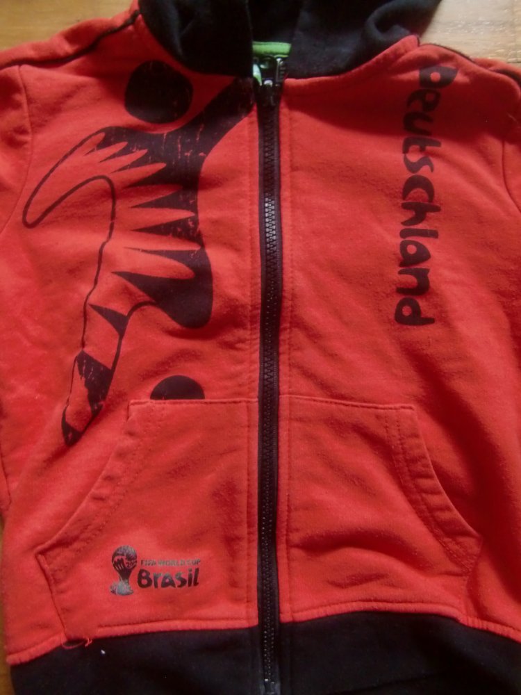 Sweatjacke Fussball rot schwarz Deutschland fifa 98/104