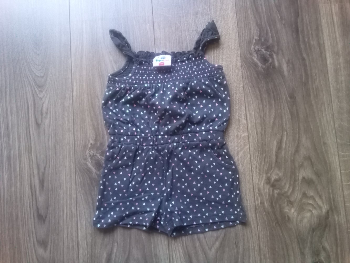 Jumpsuit grau topolino 98 gemustert Einteiler 100% Baumwolle