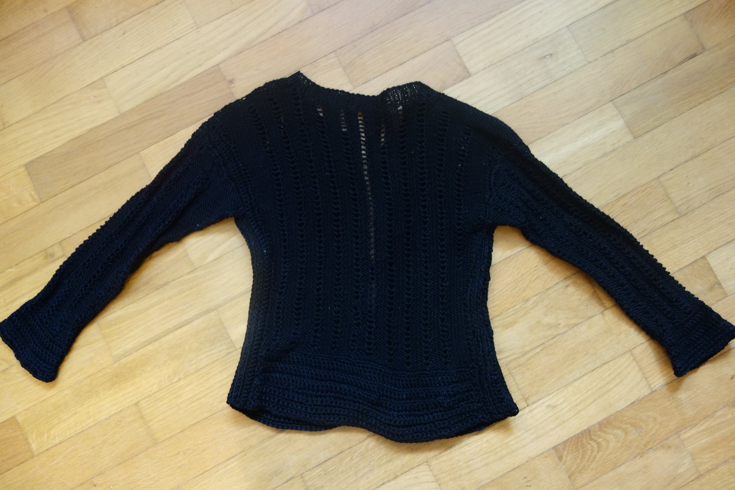 Strickjacke schwarz handmade unikat 92 Hase