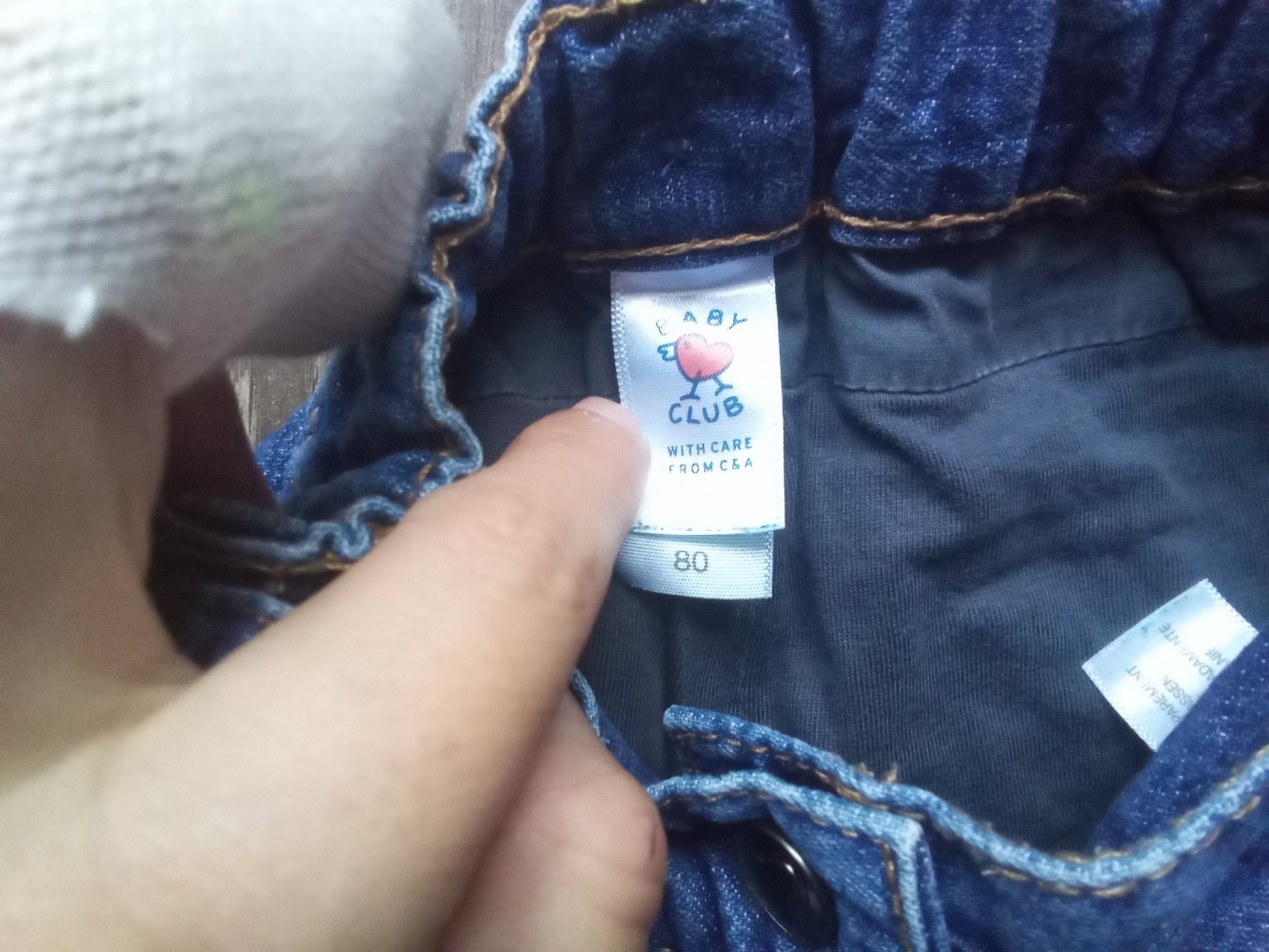 Jeans blau 80 babyclub gefüttert 100% Baumwolle unisex uni