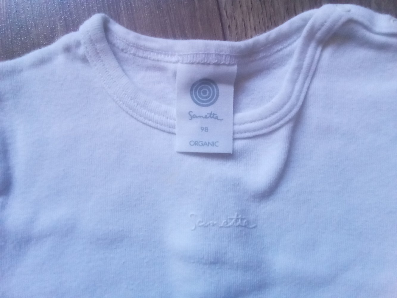 Langarm Body weiß uni unisex sanetta 98 organic 100% Baumwolle