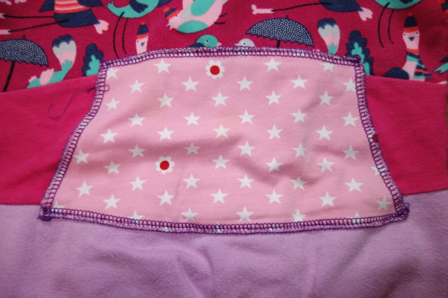 handmade Hoodie 98/104 pink flieder Eulen