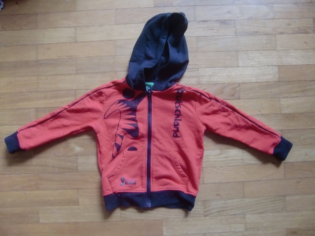 Sweatjacke Fussball rot schwarz Deutschland fifa 98/104