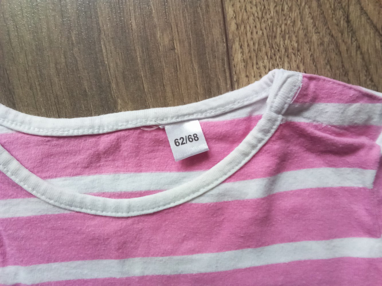 LA-Shirt pink weiß gestreift 62/68