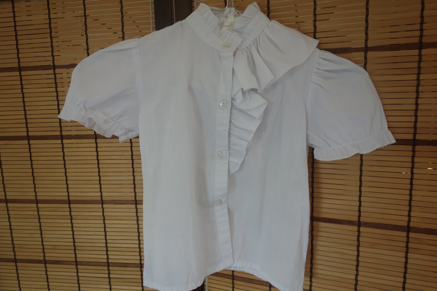 Bluse weiß Spitze uni 98 schick festlich kurzarm