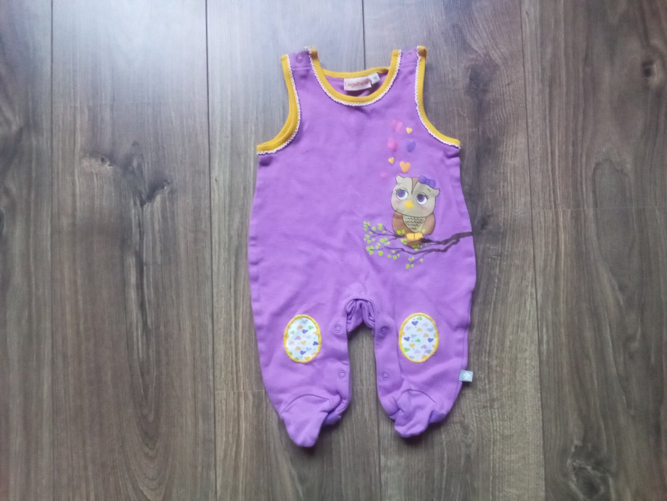 Strampler lila 56 liegelind 100% Baumwolle