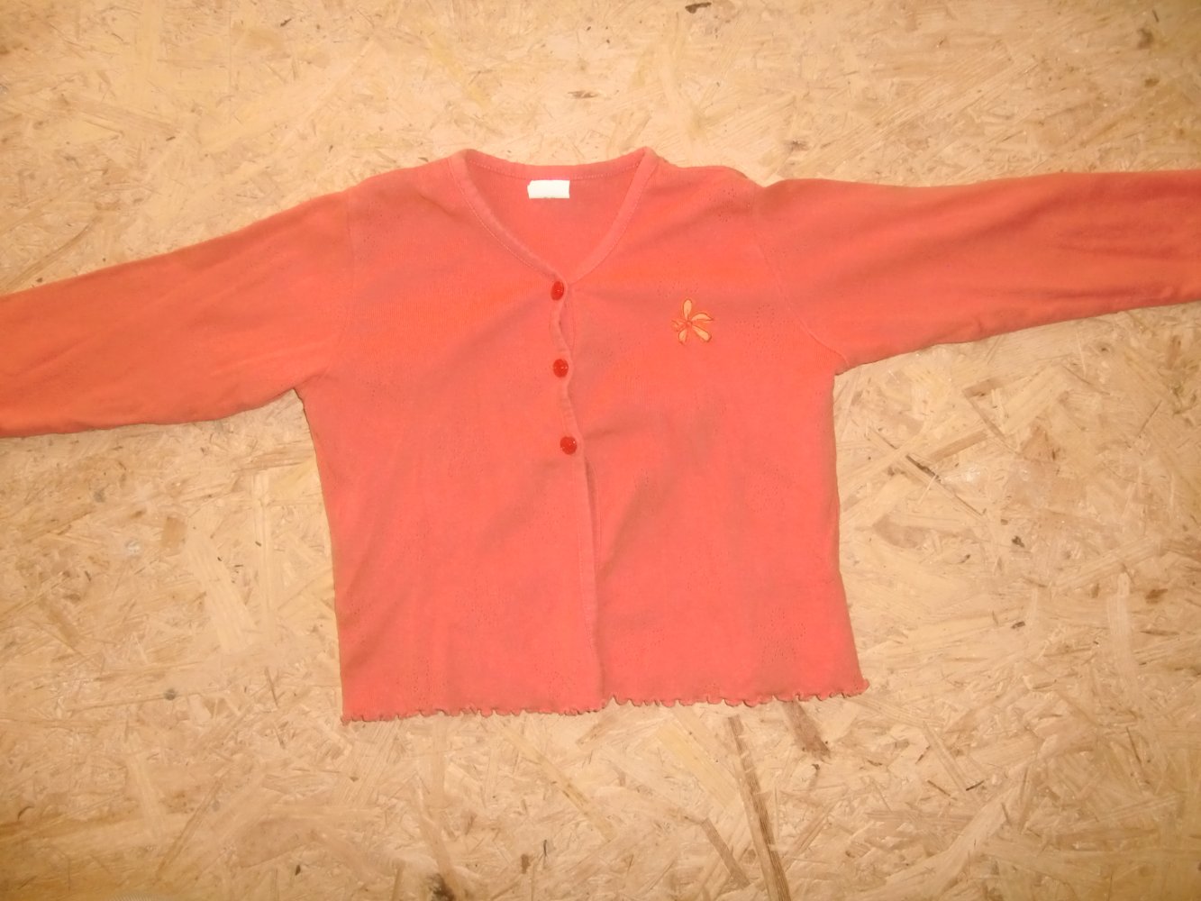 Jäckchen lochmuster pink 92 schick uni 100% Baumwolle