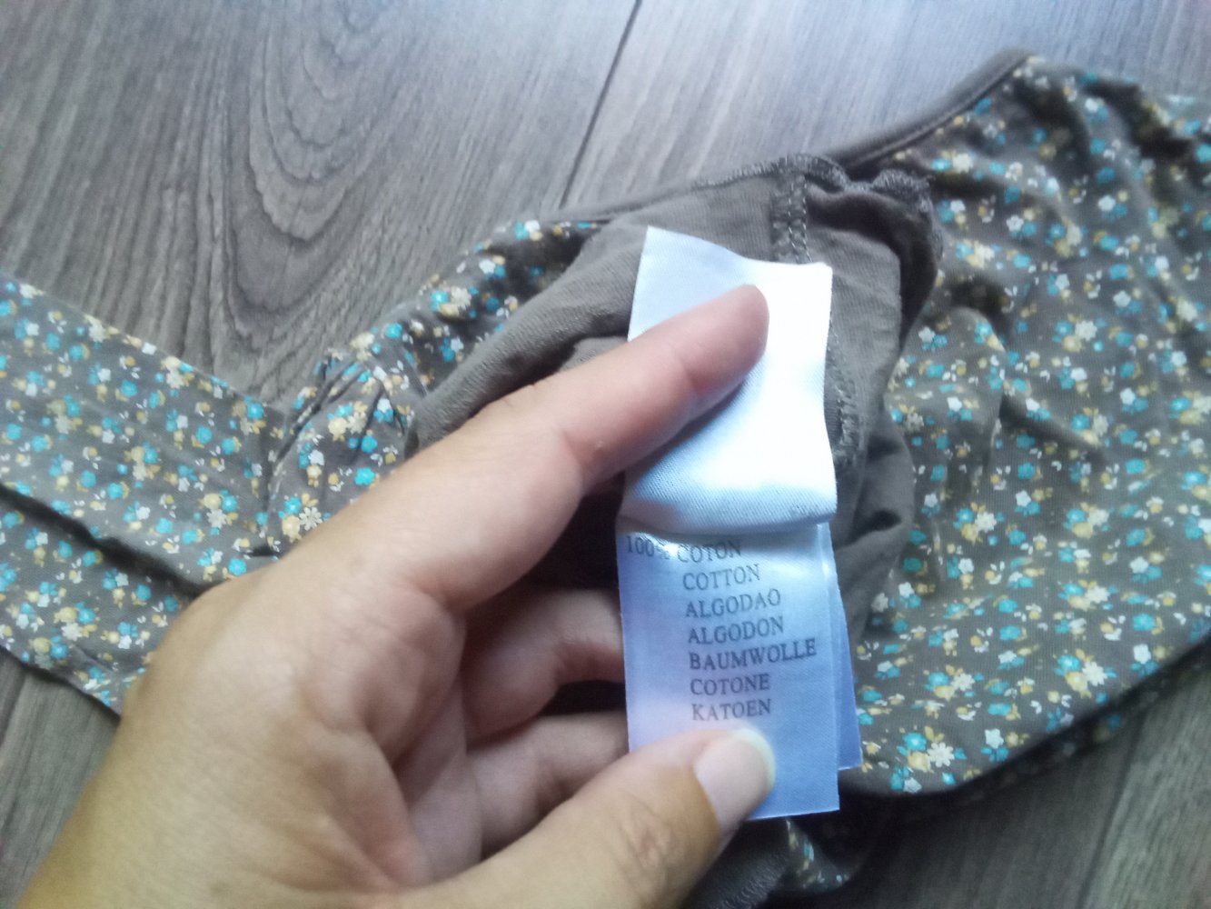 LA-Shirt 108cm vertbaudet braun millefleur 100% Baumwolle