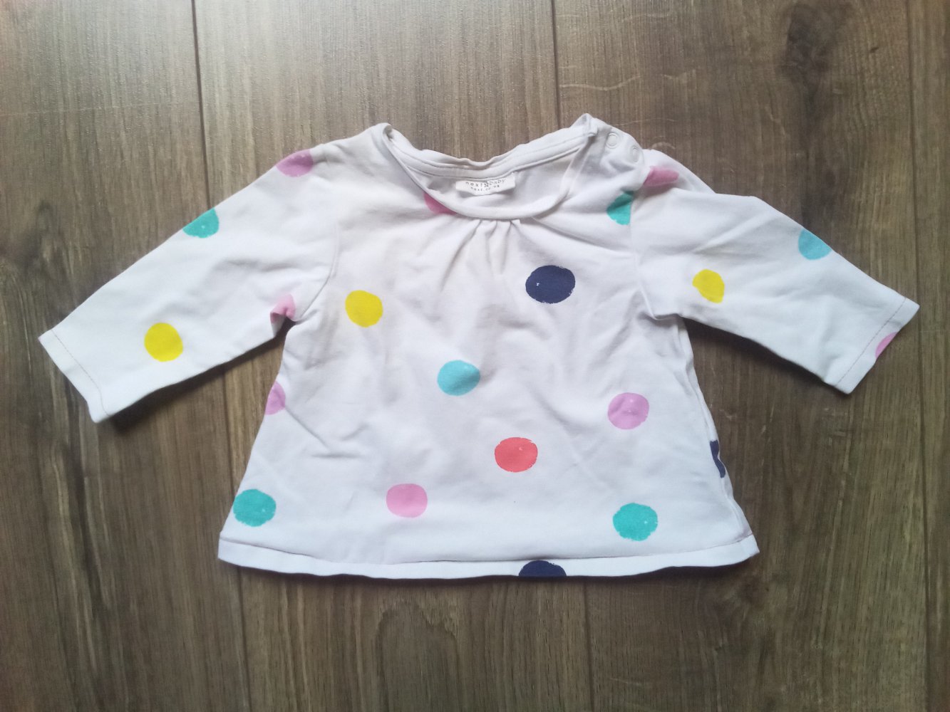 LA-Shirt weiß gepunktet next baby 1 monat