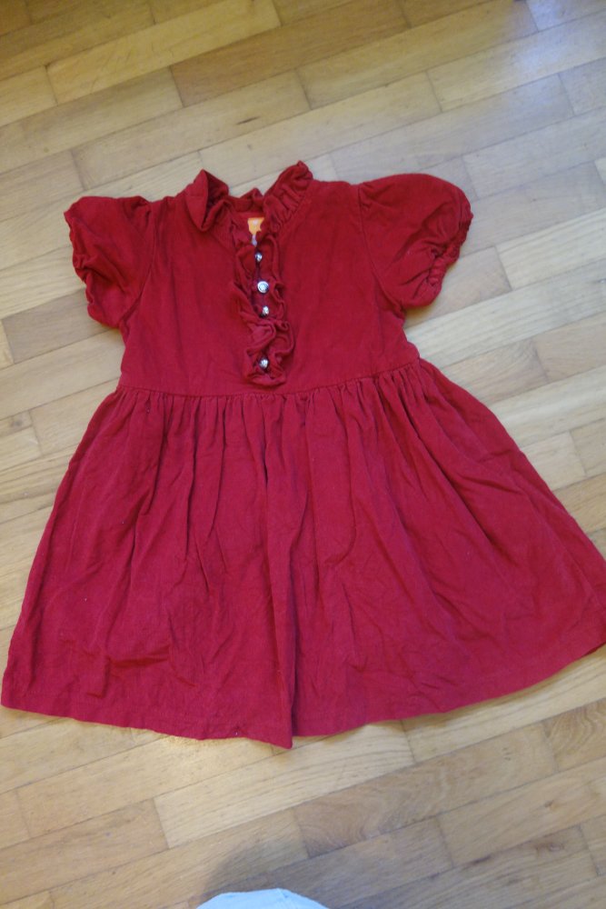 Cordkleid pusblu 104 rot 100% Baumwolle uni