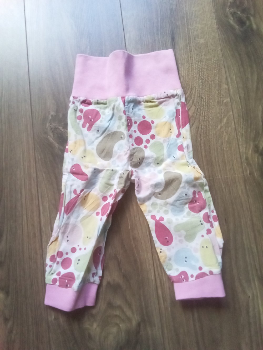 Schlupfhose handmade Wale bunt rosa 80/86 Fische