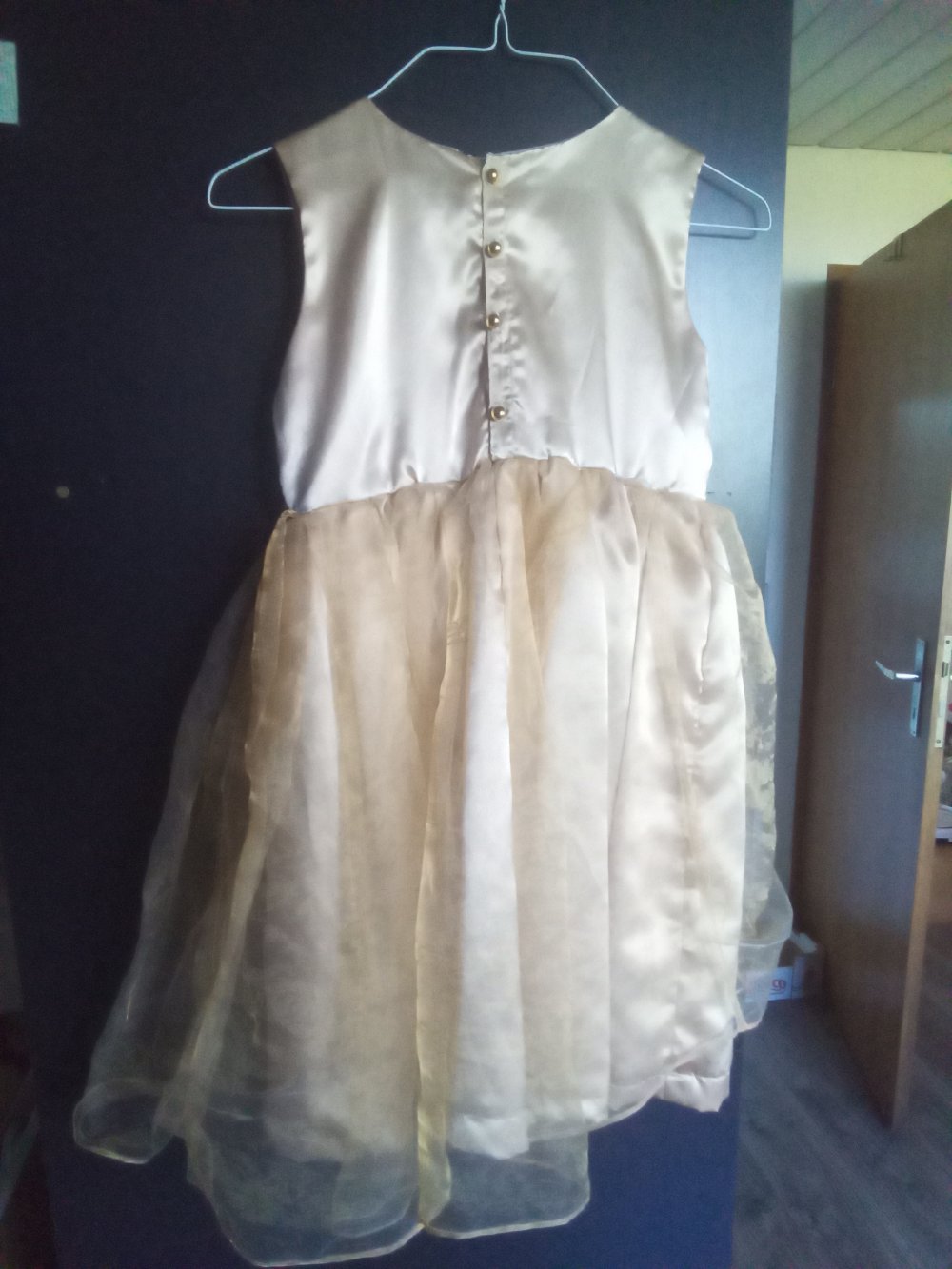 Kleid und Bolero 104 champagner festlich handmade