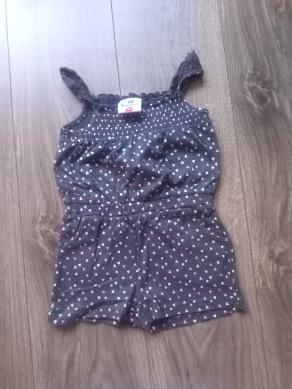 Jumpsuit grau topolino 98 gemustert Einteiler 100% Baumwolle