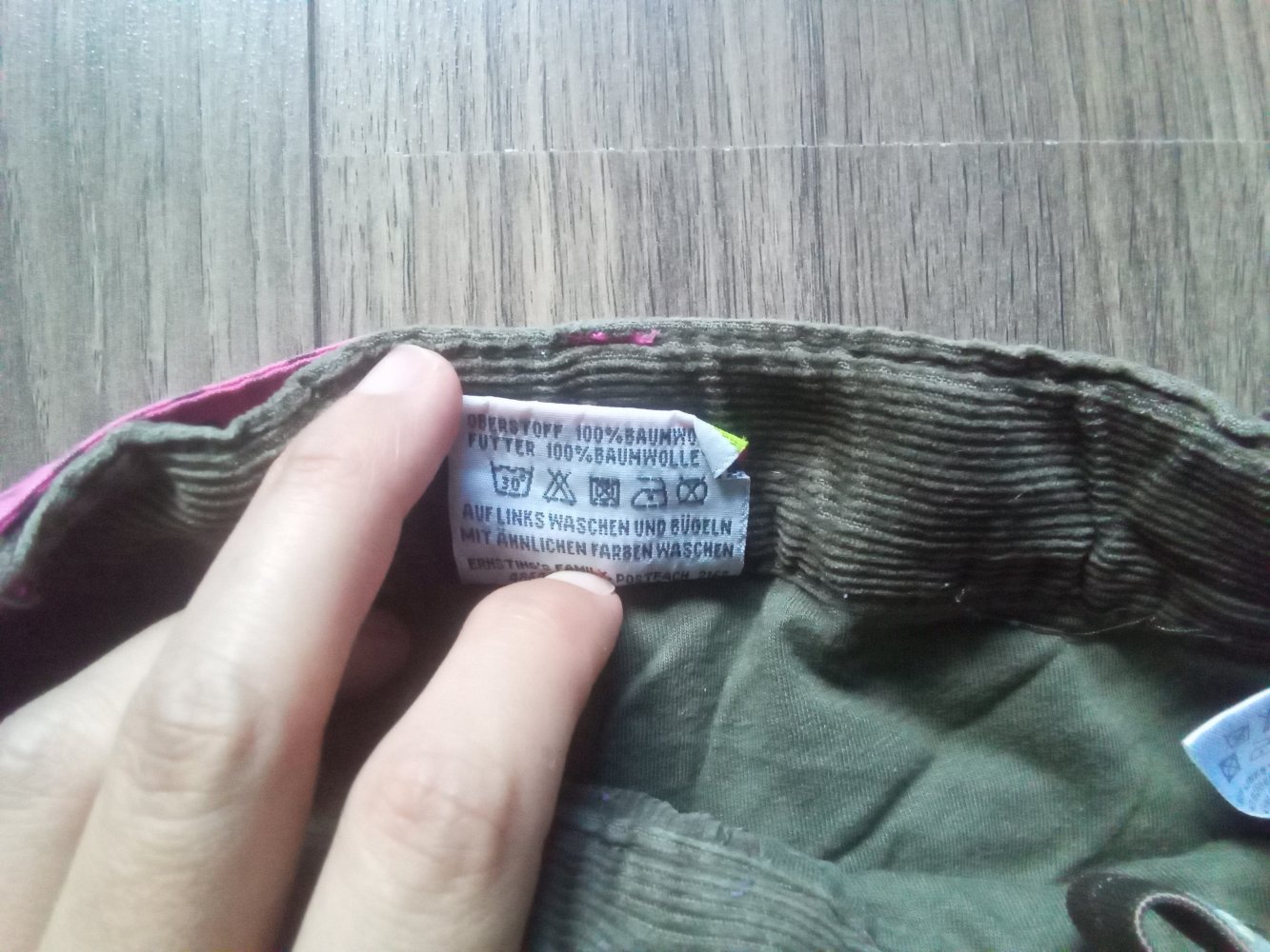 Cordhose braun gefüttert topolino 74 100% Baumwolle