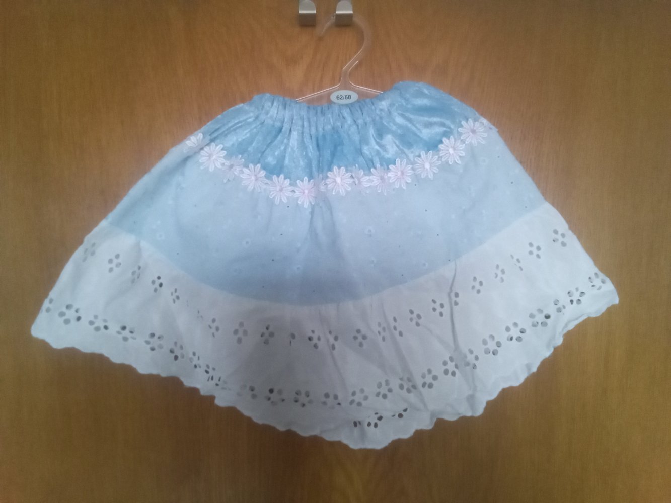 Rock handmade hellblau 98 Spitze