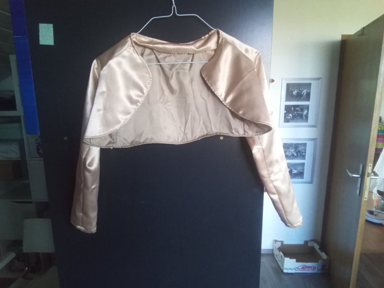 Kleid und Bolero 104 champagner festlich handmade