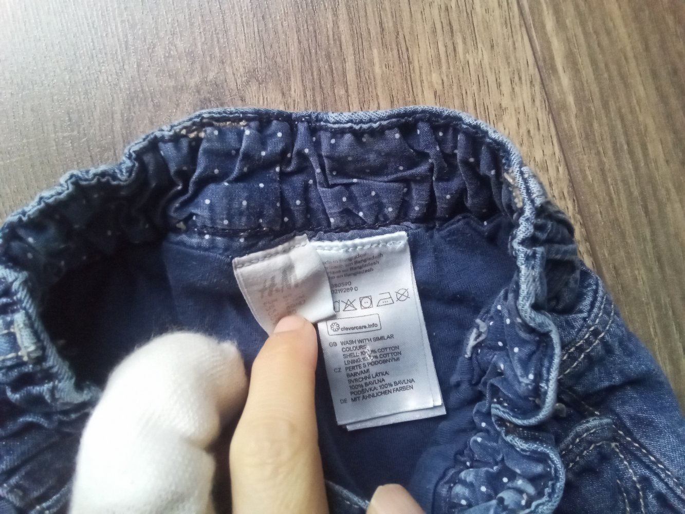 Jeans H&M 80 blau gefüttert 100% Baumwolle uni Schlupfhose