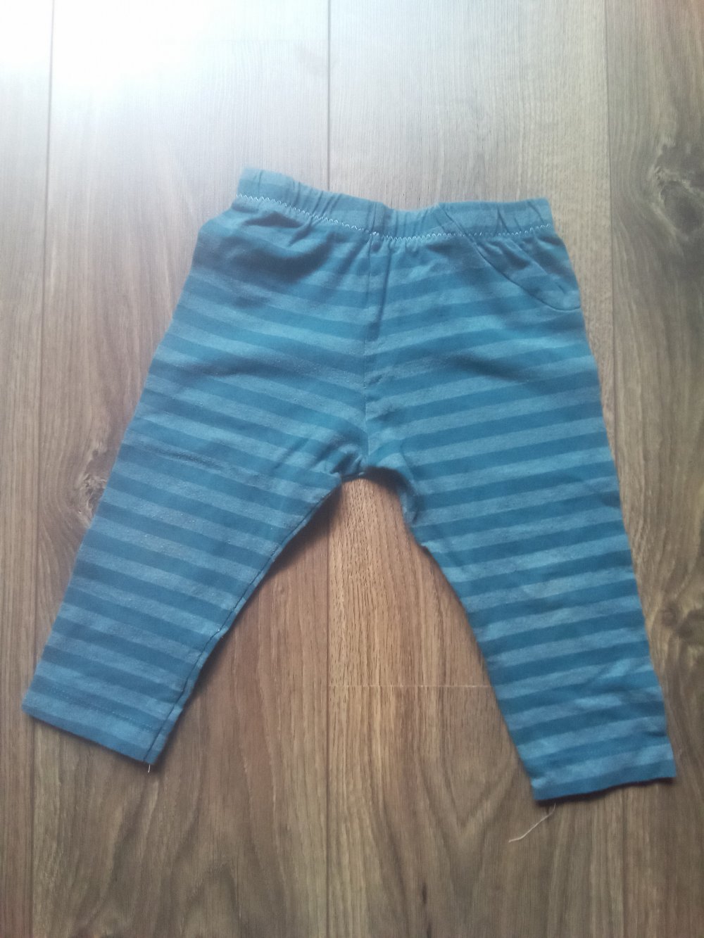 Leggings türkis gestreift handmade 86/92 unisex
