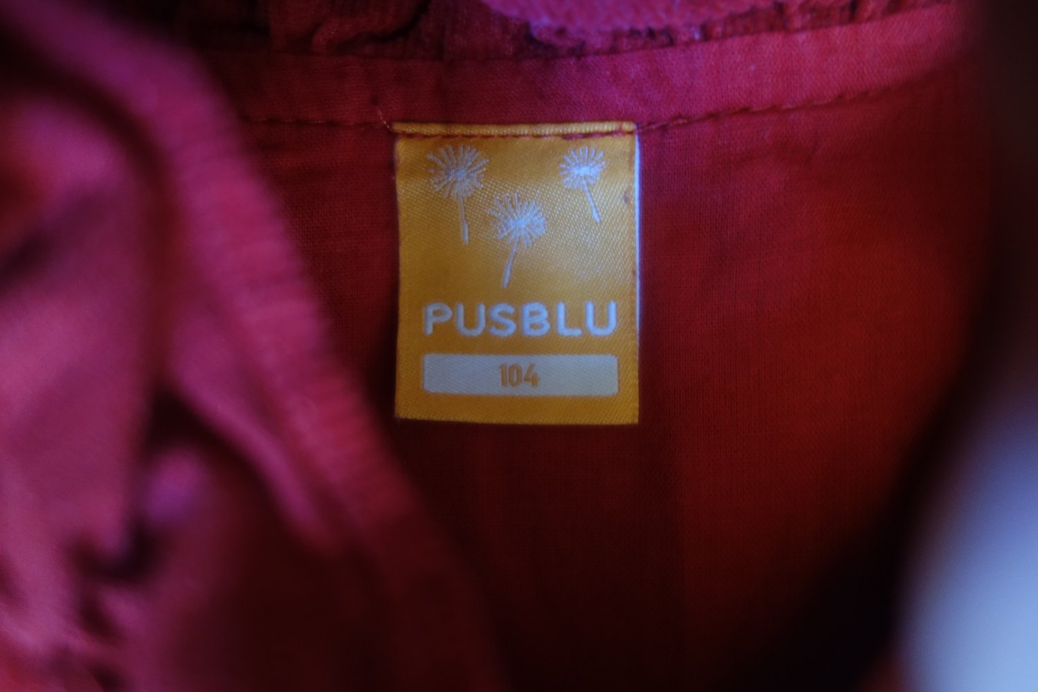 Cordkleid pusblu 104 rot 100% Baumwolle uni