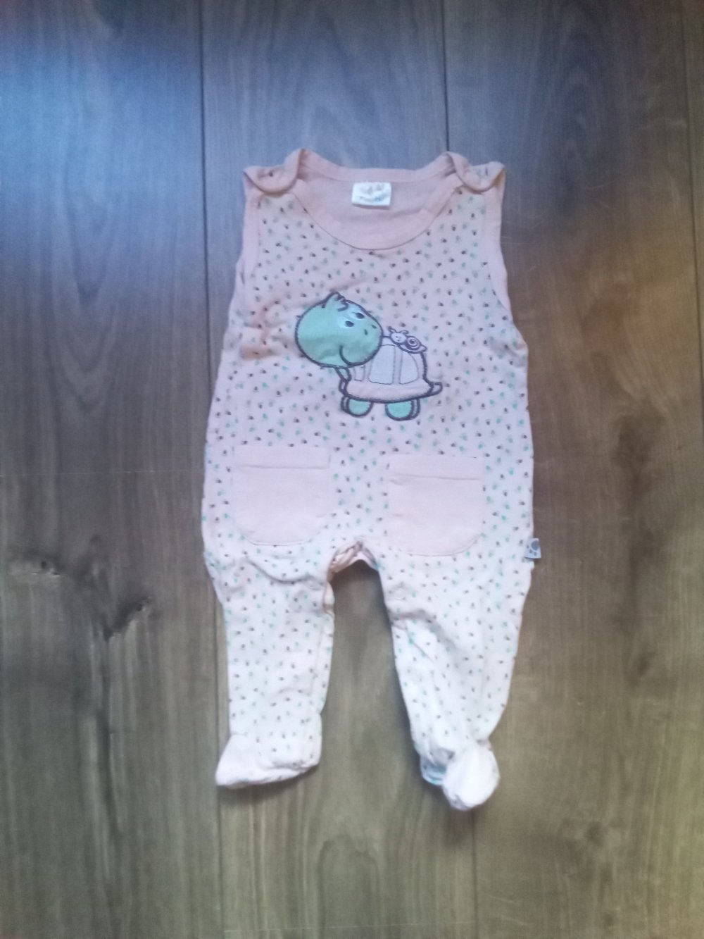 Strampler mit Fuß rosa 62 orsolino Schildkröte