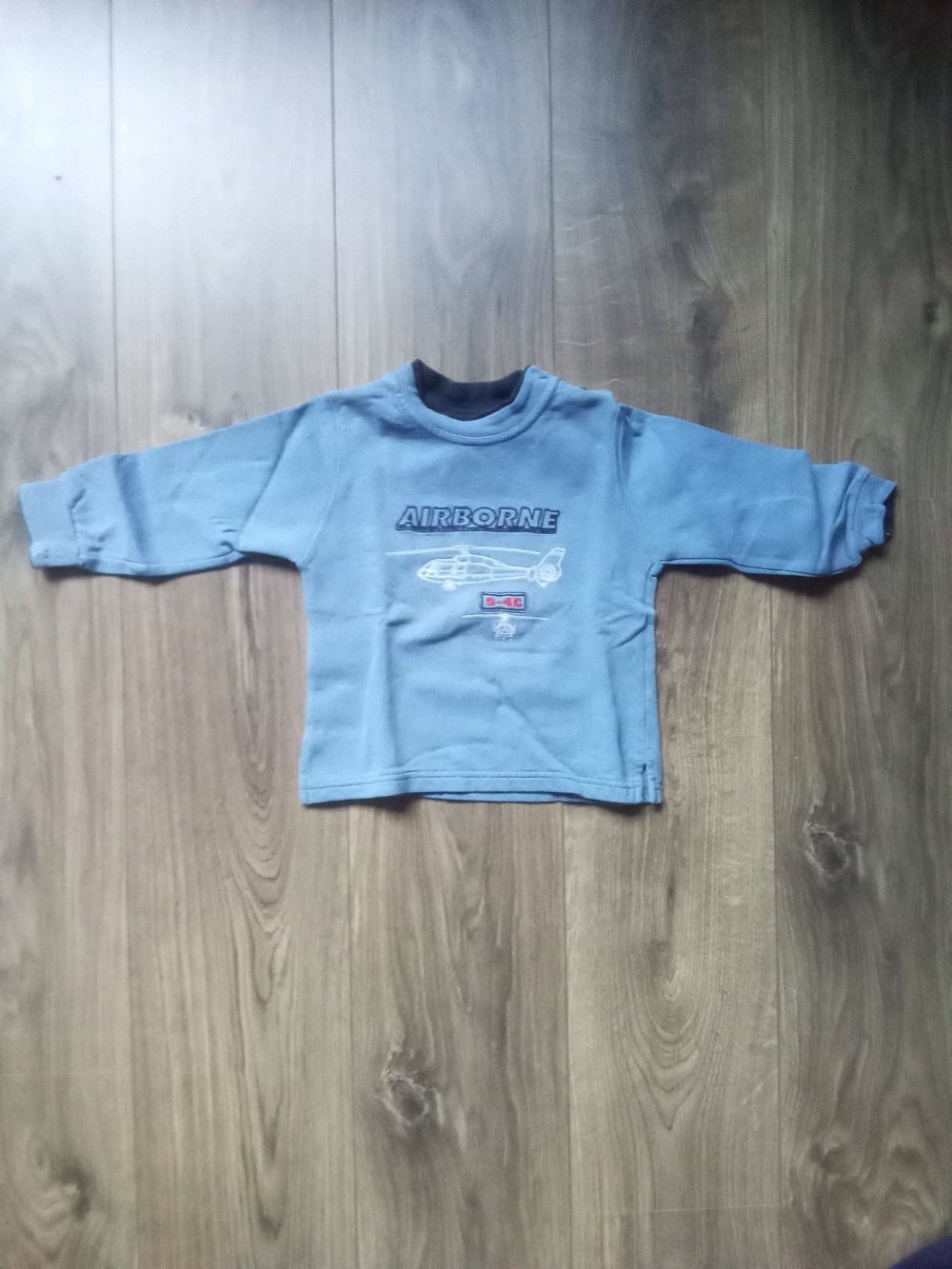 Pullover hellblau impidimpi 86/92 Hubschrauber