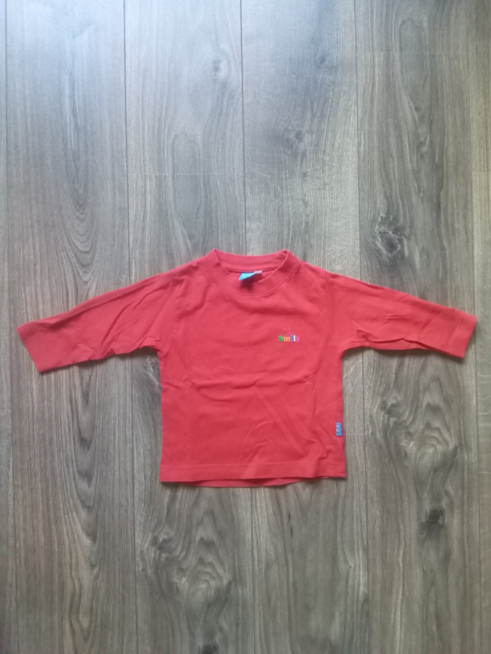 Basic LA-Shirt rot smily 86/92 uni 100% Baumwolle