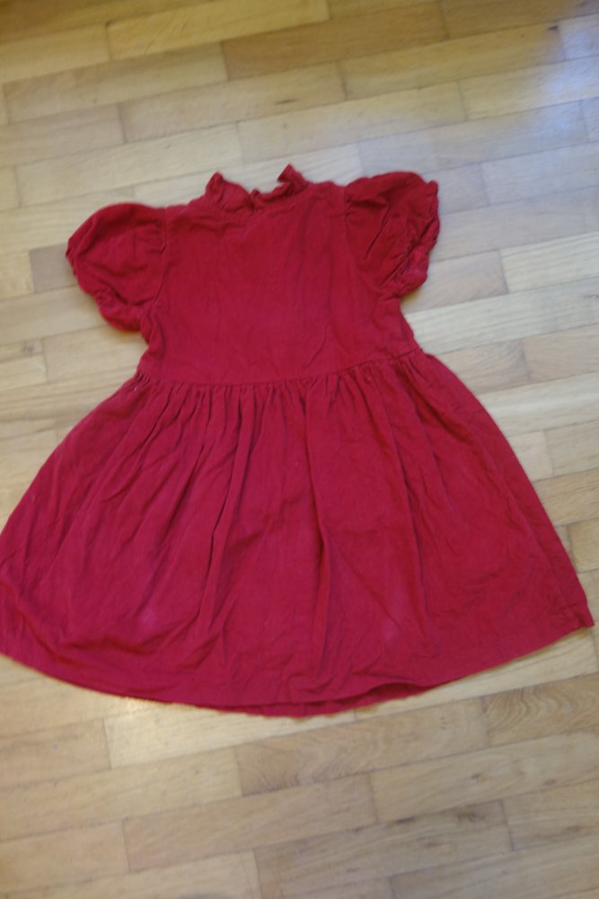 Cordkleid pusblu 104 rot 100% Baumwolle uni