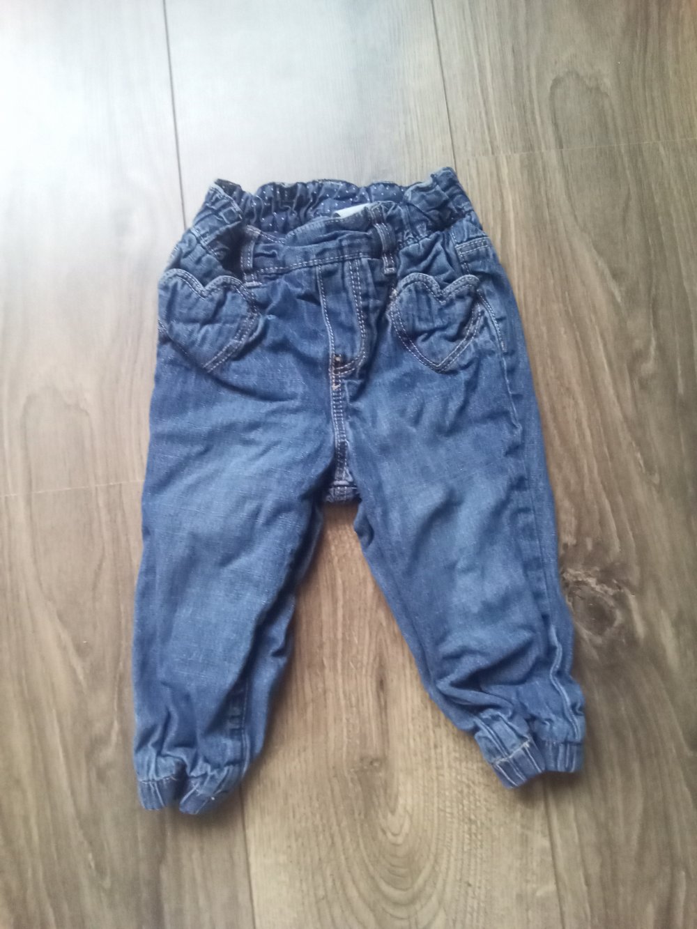 Jeans H&M 80 blau gefüttert 100% Baumwolle uni Schlupfhose