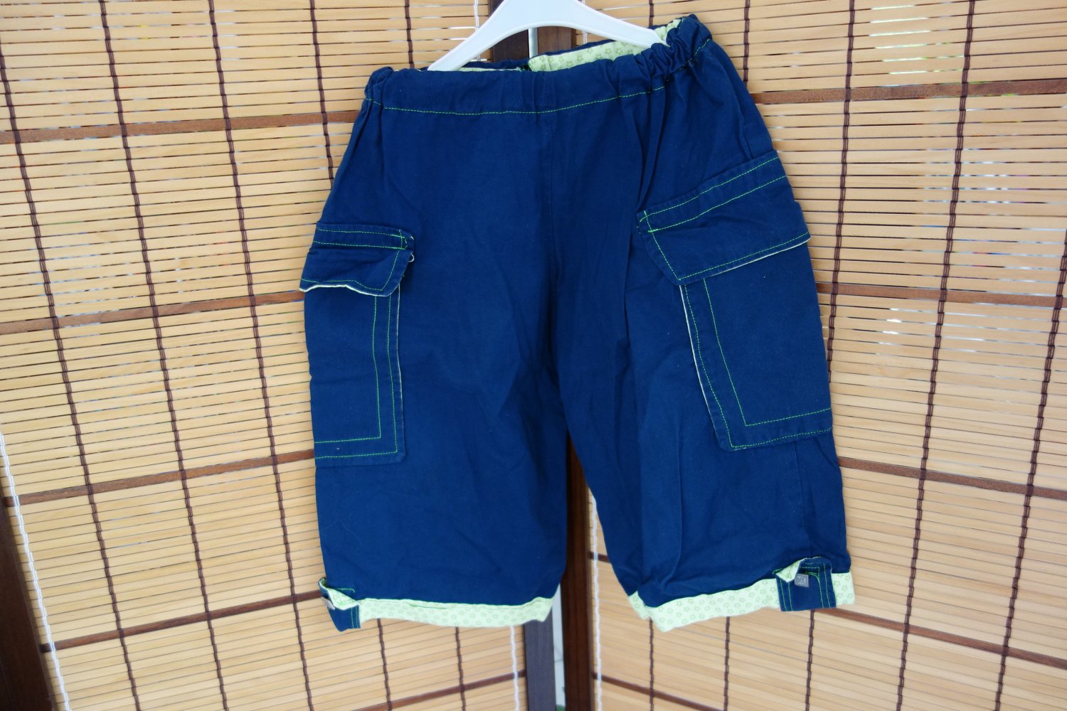 Handmade Cargoshorts 3-4Jahre Baumwolle unikat blau