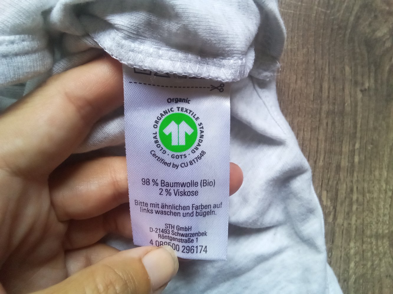 Kurzarmbody 74/80 impidimpi organic cotton grau uni