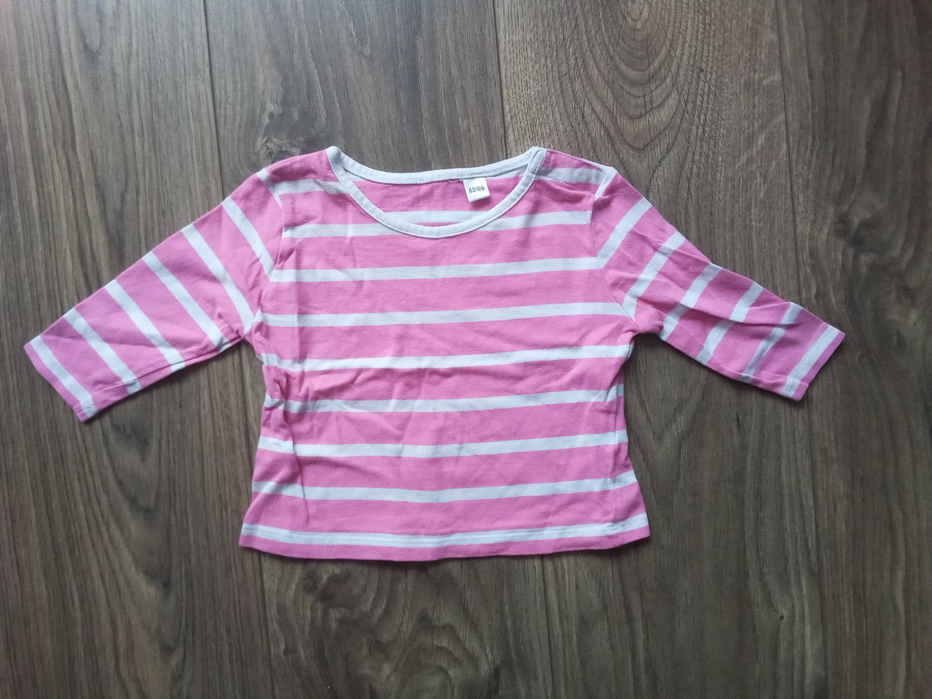 LA-Shirt pink weiß gestreift 62/68