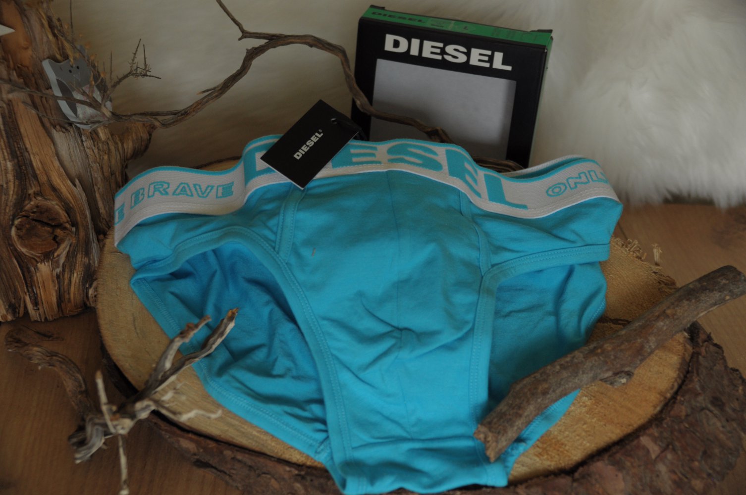 Diesel Slip Briefs Brief Herren Größe L hellblau NEU OVP
