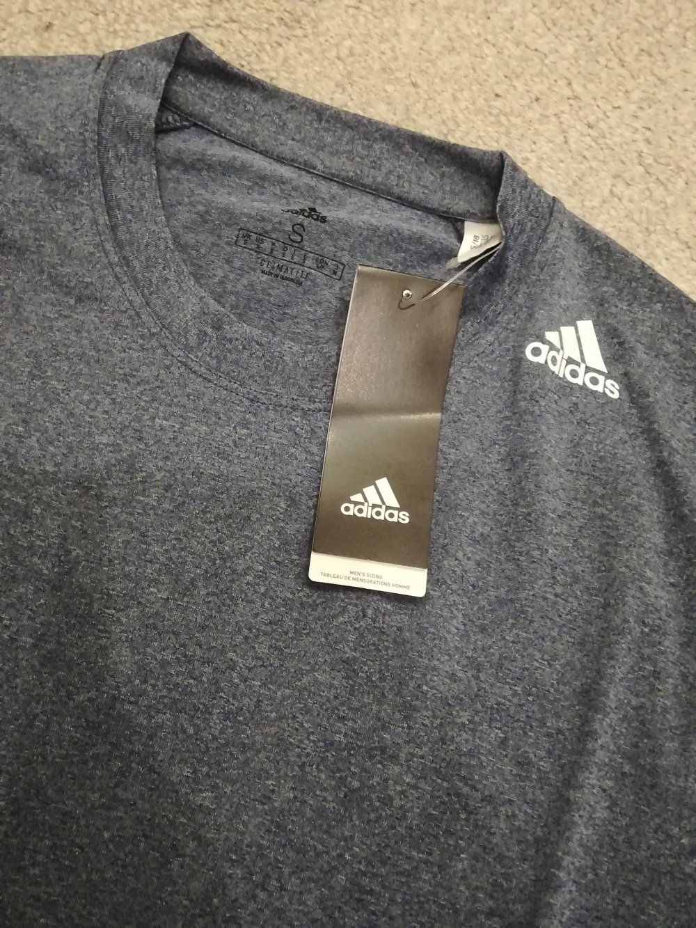 ADIDAS Shirt T-Shirt Sportshirt Trainingsshirt Größe S graublau Herren NEU 