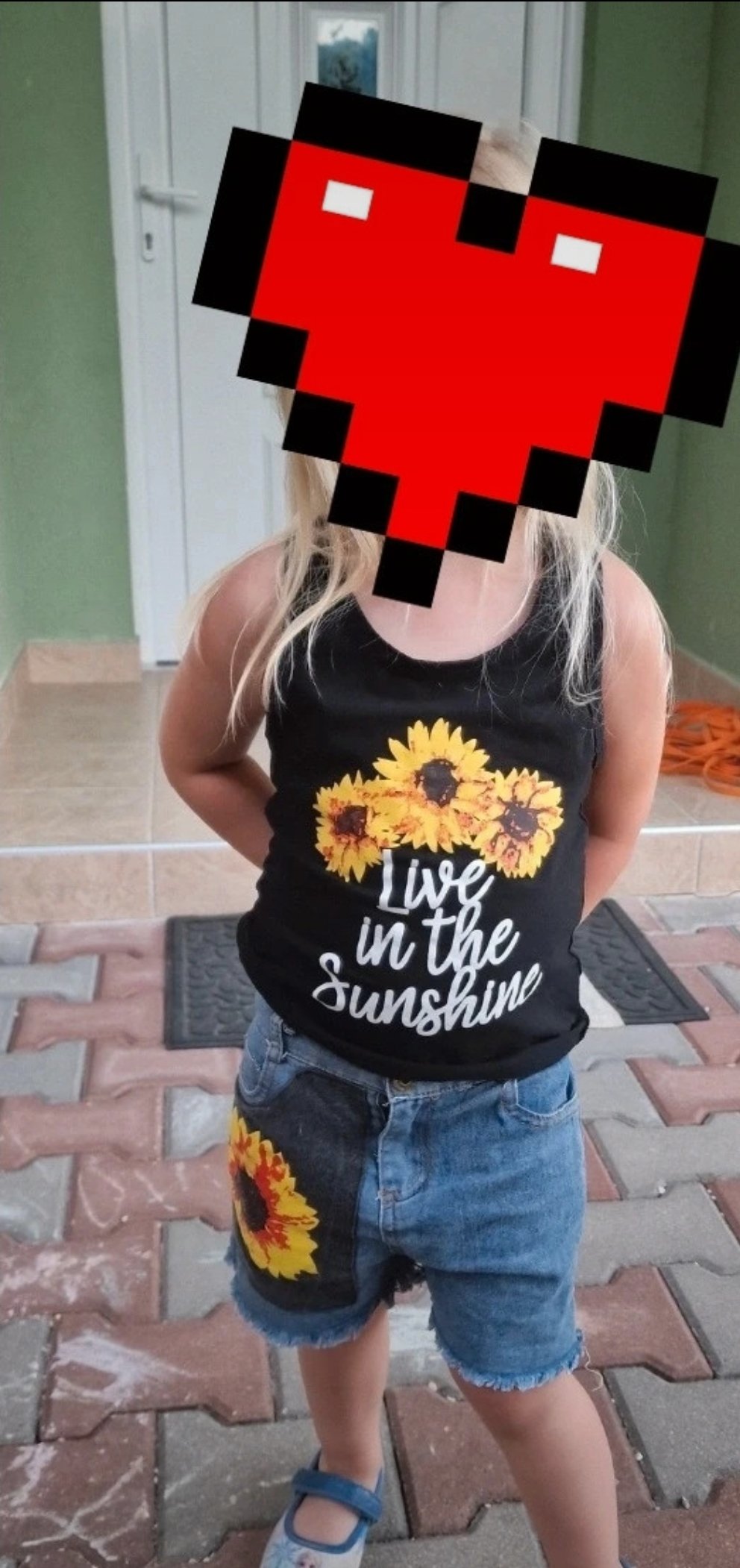 Süßes Sommer Set Top + kurze Hose Gr.98, Sonnenblumen 