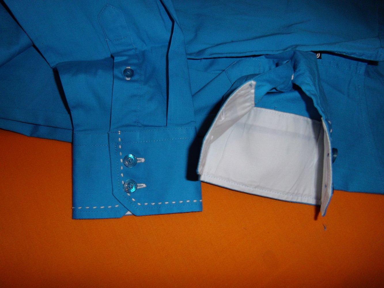 Obey Dresscode Party Hochzeit Hemd türkis mit weißr Kontrastborte in Gr.L