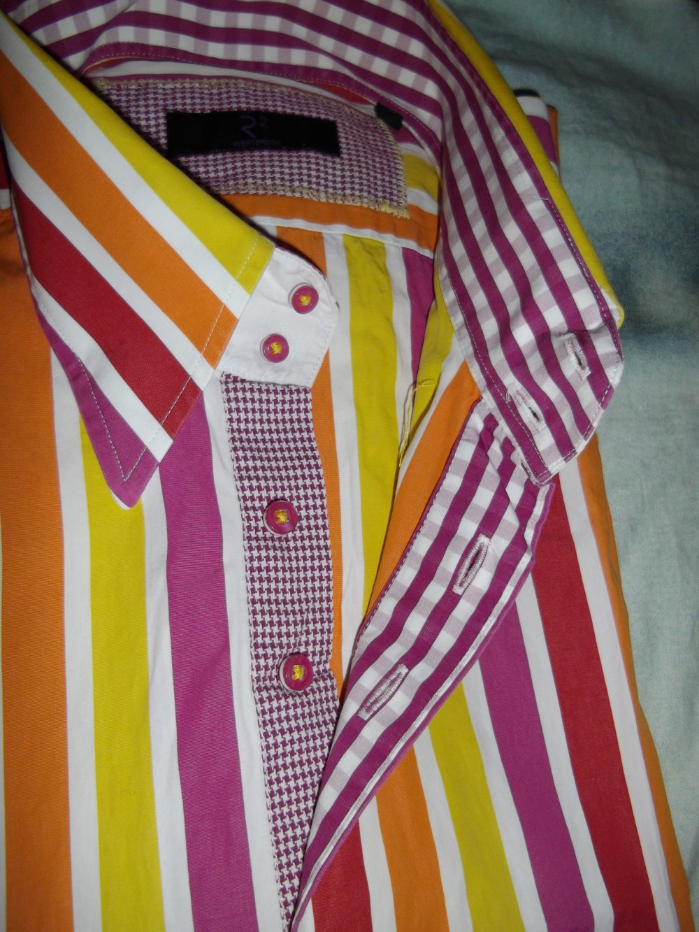 R2 Westbrook Amsterdam Hemd Blockstreifen in Gr.L 42cm Kragenweite