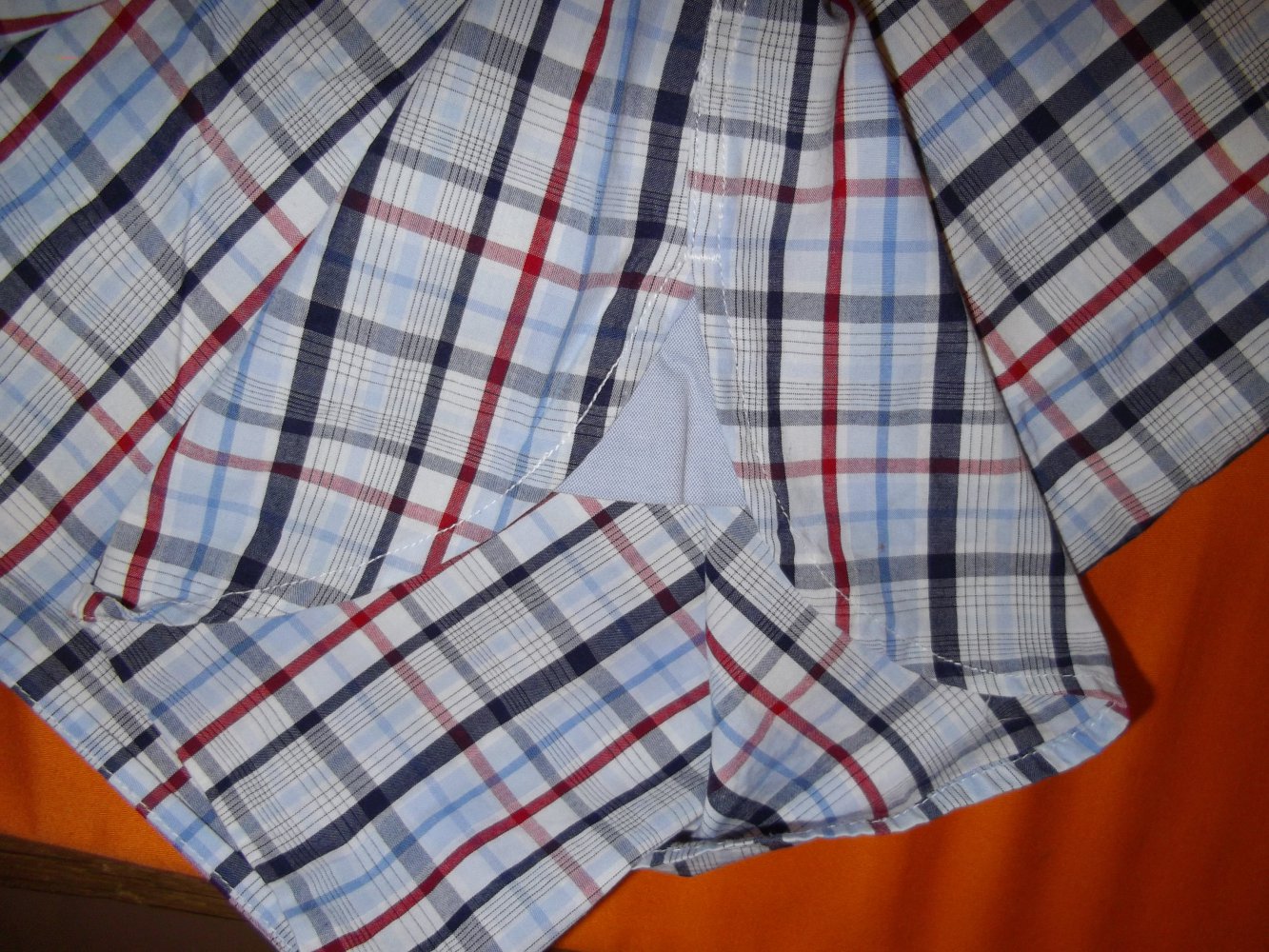 Tommy Hilfiger 100´s Two Ply Hemd rot blau weiß kariert in Gr.L