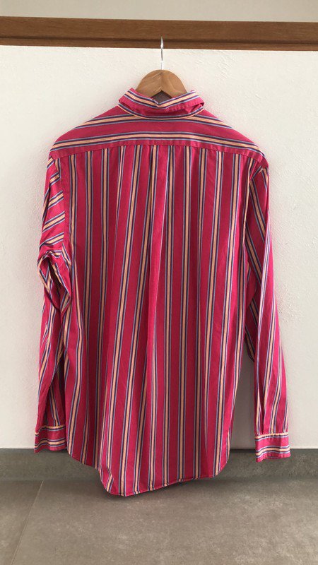 POLO by Ralph Lauren Streifen Hemd weiß gelb pink rosa blau gestreift blue Pony in Gr.L 42cm Kragenweite