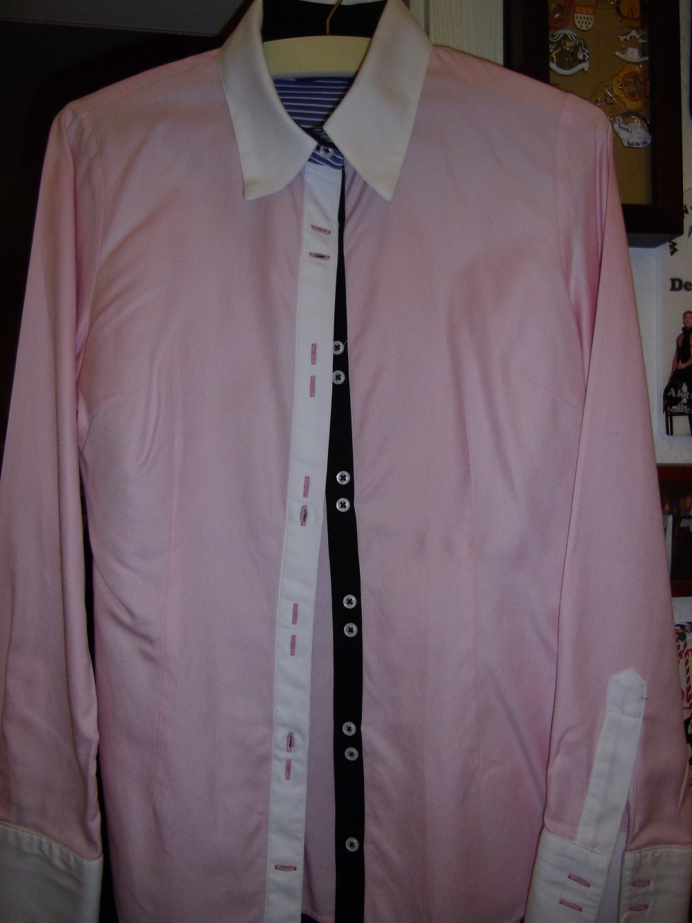 Thomas & Benno femme Kontrastkragen Sport Bluse rosa weiß marine Gr.38