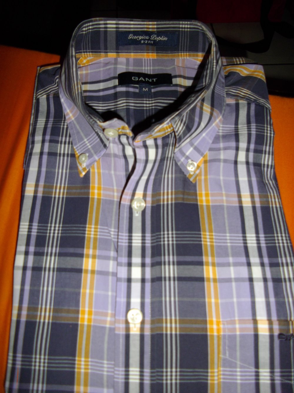GANT Hemd Georgica Popline lila gelb marine weiß kariert Gr.M