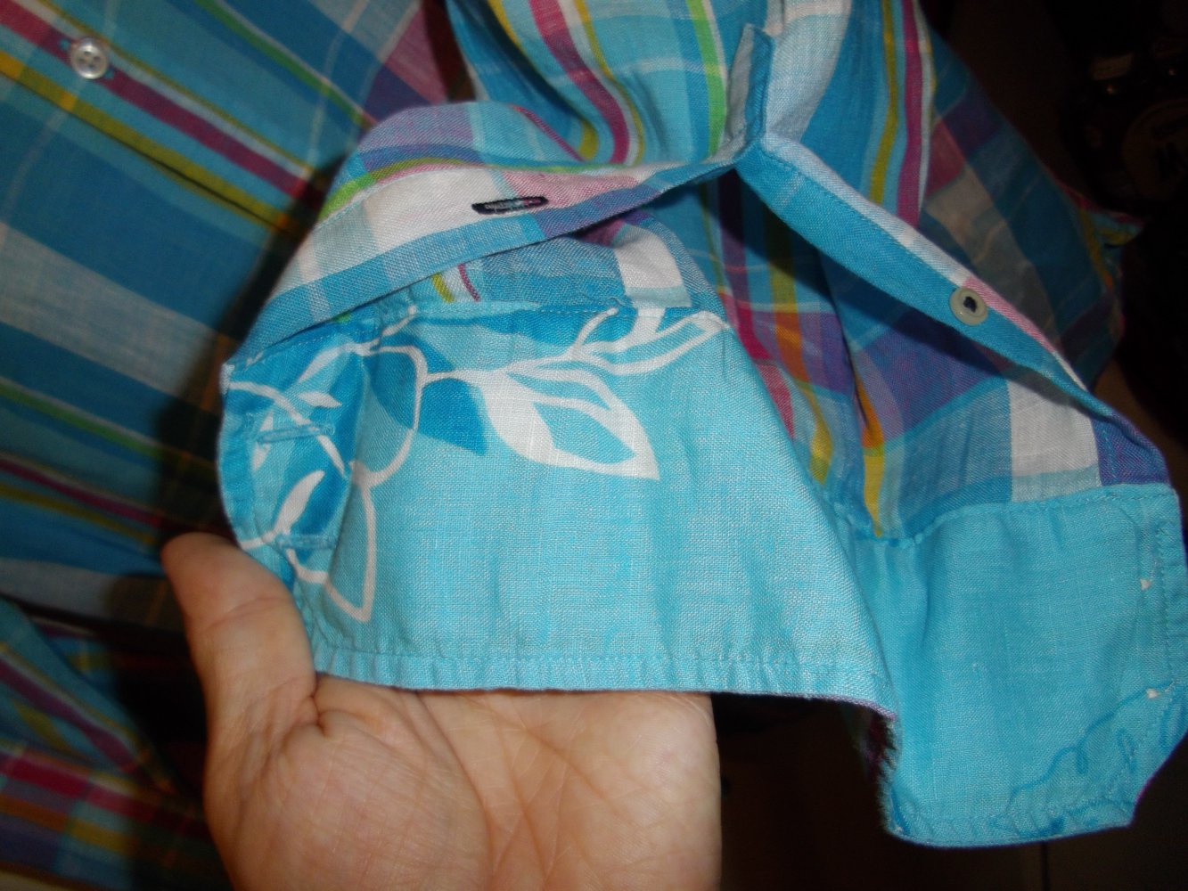 Tommy Hilfiger Premium Leinen Hemd Buntes Großkaro kariert in Gr.XL