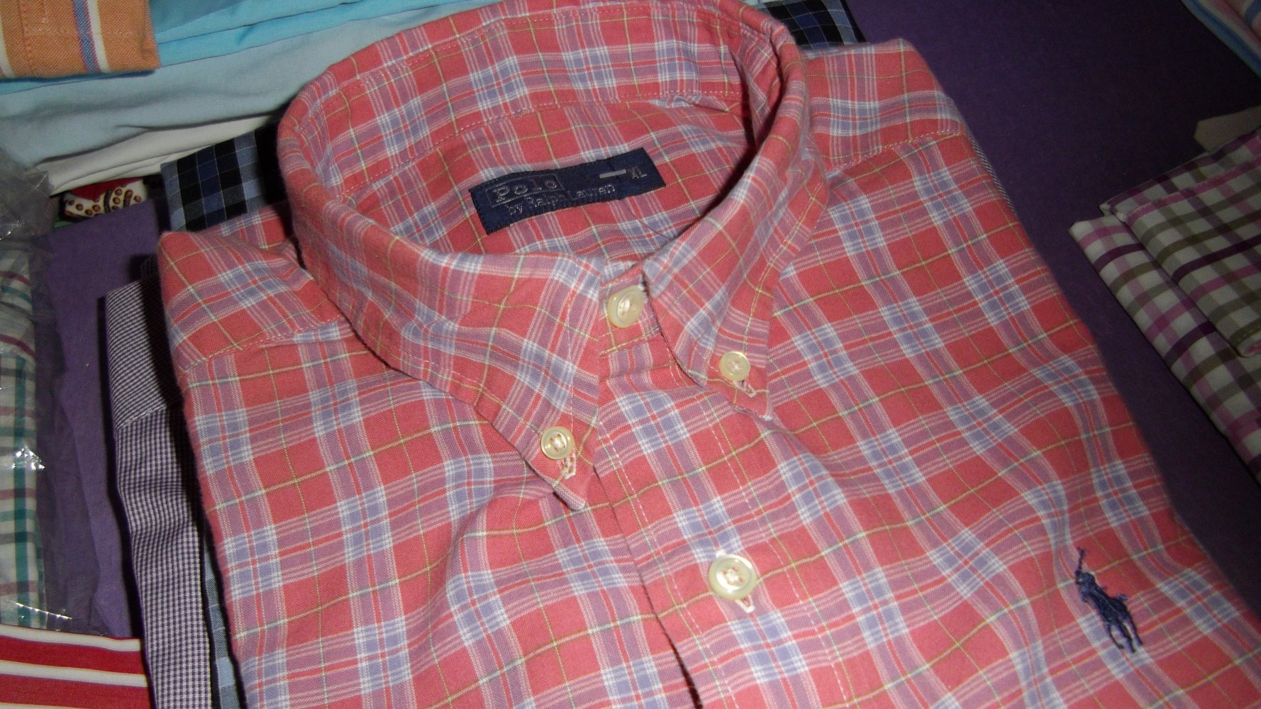 Ralph Lauren Hemd Bluse rot blau weiß kariert in Gr.XL