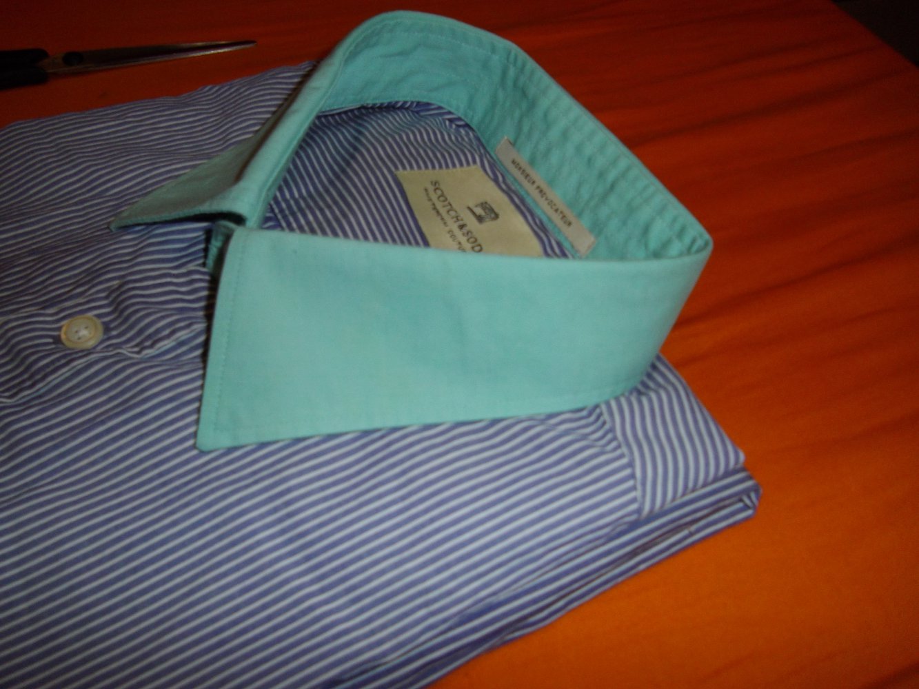 Scotch& Soda Monsieur Provocateur Kontrastkragen Hemd Grün blau weiß in G.L