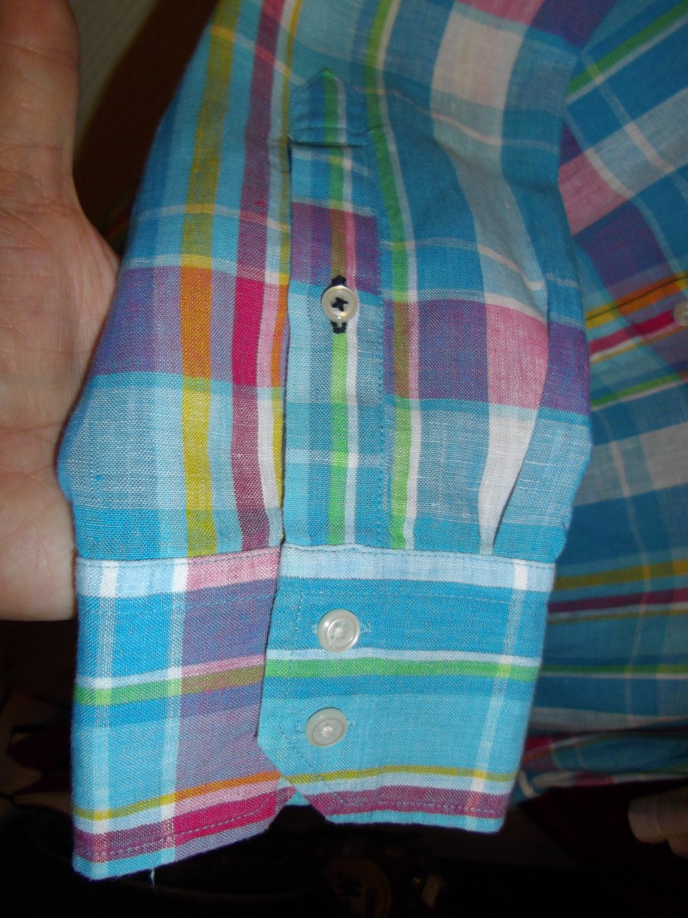 Tommy Hilfiger Premium Leinen Hemd Buntes Großkaro kariert in Gr.XL