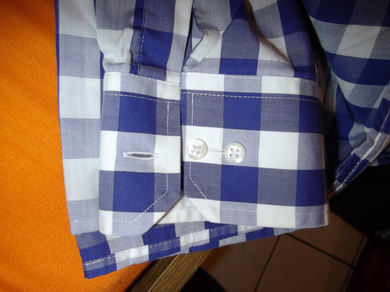 Eterna Comfort Fit Karo Hemd blau weiß Großkaro in Gr,XL 43cm Kragenweite