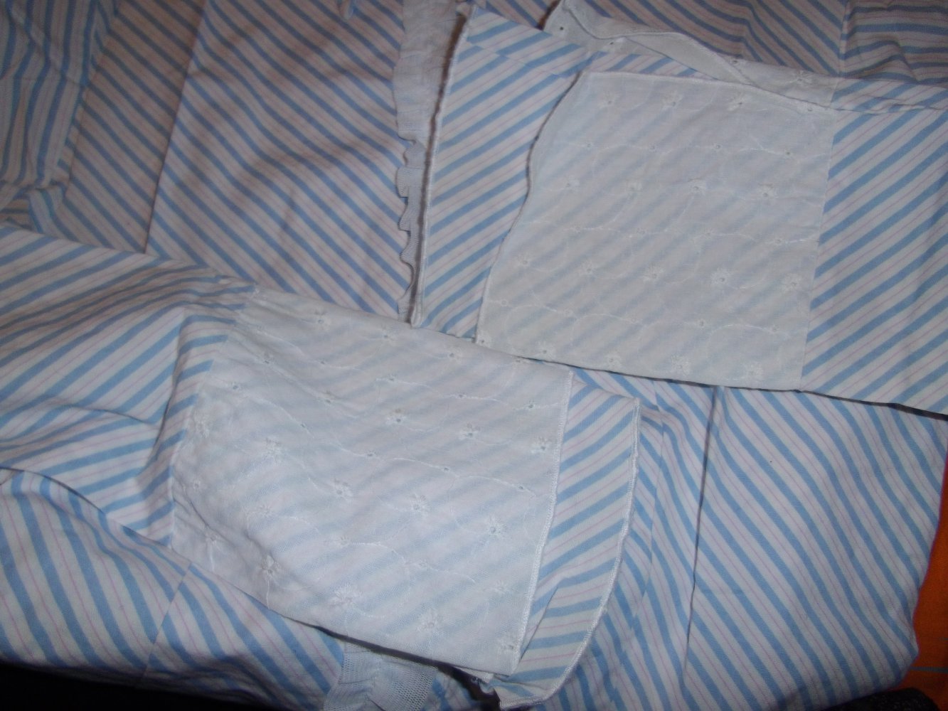 don´t imitate Italy Rüschen Bluse hellblau rosa weiß gestreift in Gr.38 neu