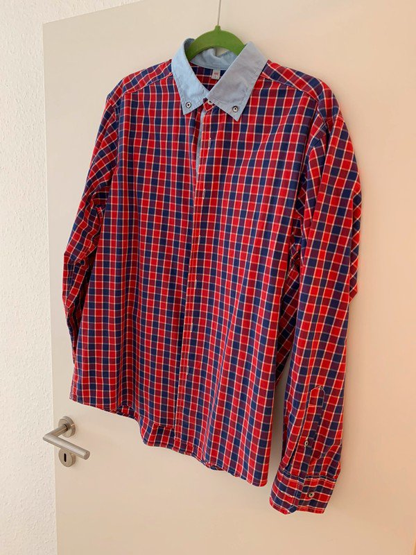 Eterna Sport Karo Hemd Modern Fit Kontrastkragen in Gr.L   41-42cm Kragenweite