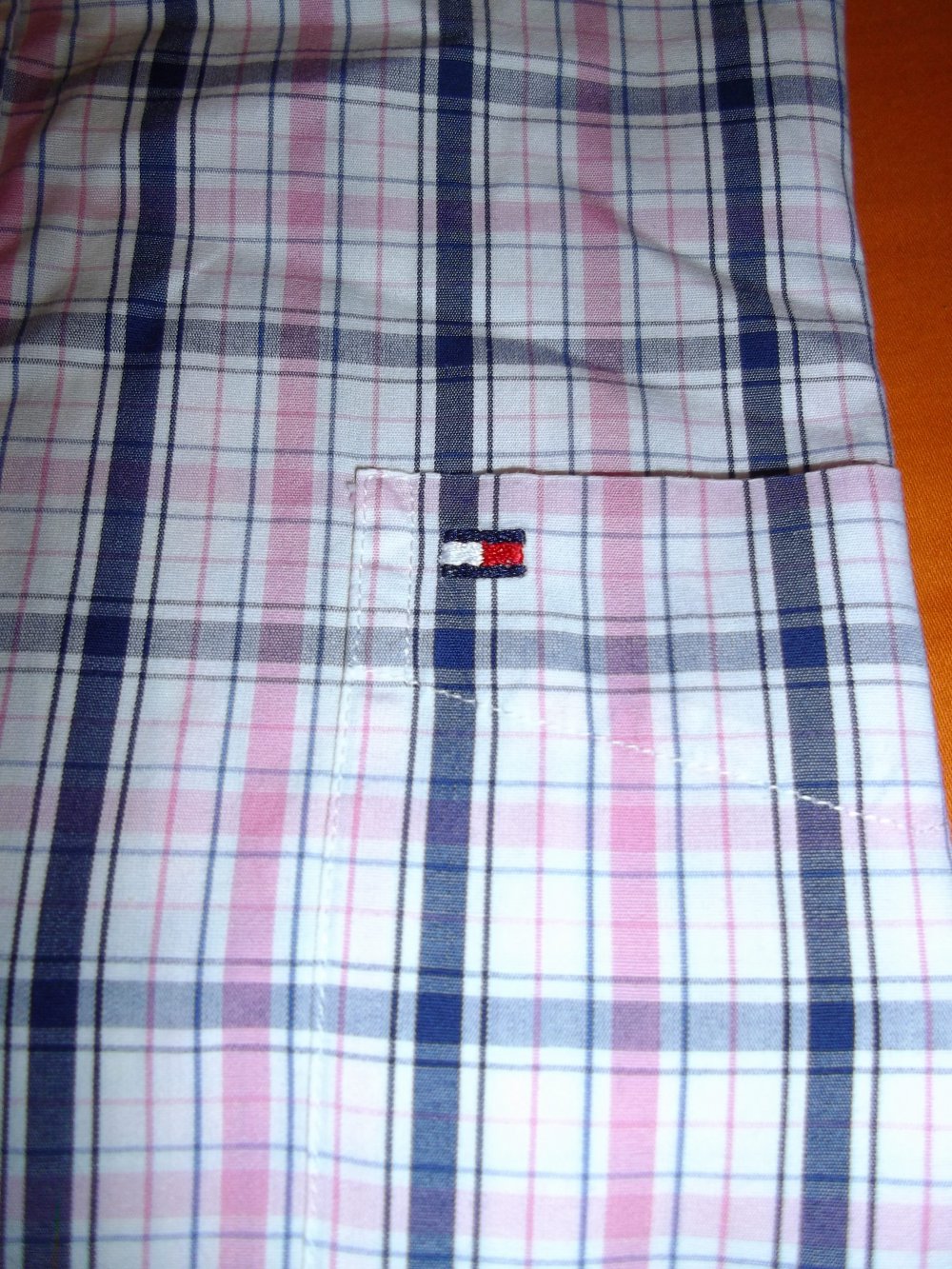 Tommy Hilfiger Hemd 100´s Two Ply pink grau marine weiß kariert Gr.XL
